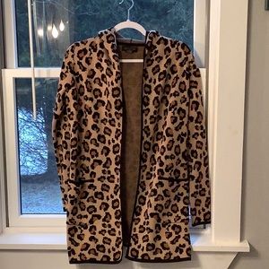 Women’s Rachel Zoe sweater coat Leopard print Brown/Black